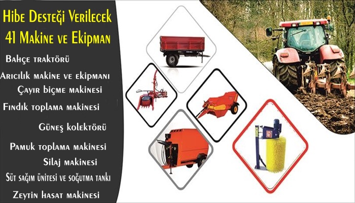 Tarımda Büyük Destek! 41 Makineye Yüzde 50 Hibe Verilecek